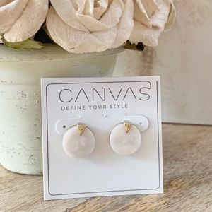 Faux mother of pearl stud earrings